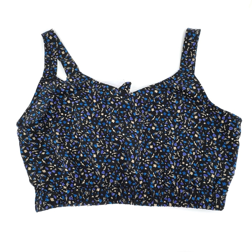 Sage the Label Women's Blue Floral Cropped Tank Top Waiting For You Size Large - Picture 4 of 6